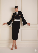 Contrast Flair Sleeve Dress